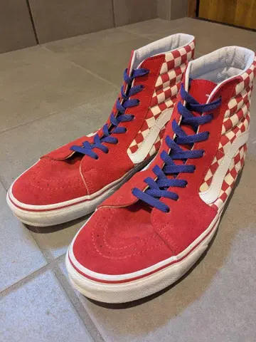 Vans 커스텀 하이컷 스니커즈 레드/화이트