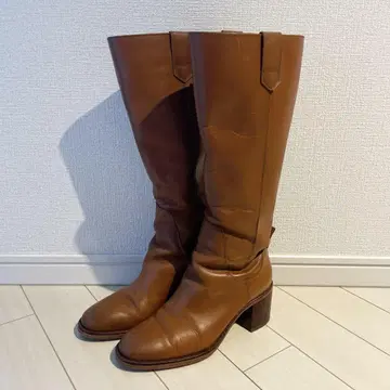 [천연 가죽] ZARA 26cm 롱 부츠 갈색 브라운