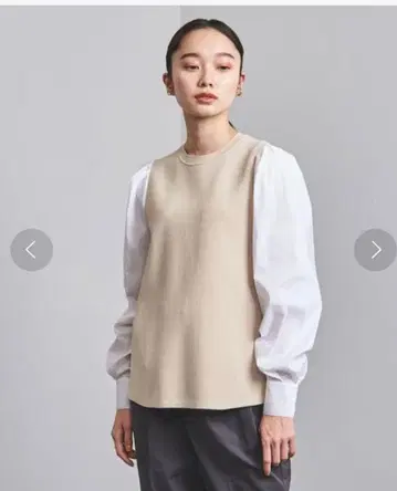 유나이티드 애로우즈 콤비 퍼프 슬리브 니트