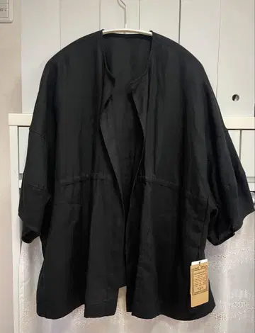 비어즐리 beardsley 미사용 새상품 린넨 겉옷 블랙