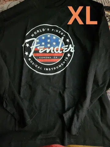 [ 새상품 ] Fender 펜더 남성용 긴팔 롱T XL 블랙