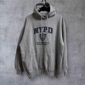 US 구제 의류 NYPD 뉴욕 경찰 후드티 2XL 그레이