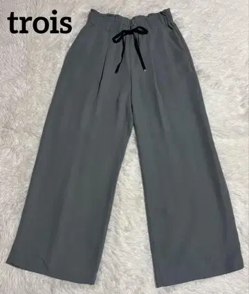 [ 새상품급 ] trois 더블 크로스 와이드 이지 팬츠 2 블루 트로와