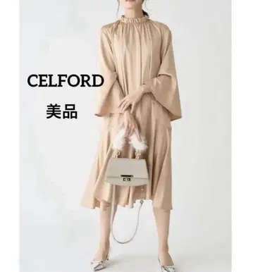 [새상품급] CELFORD 셀포드 새틴 플레어 원피스