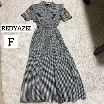 REDYAZEL 체크 무늬 반팔 셔츠 원피스 F 사이즈