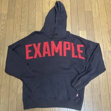 EXAMPLE 프린트 후드 부착 후드티