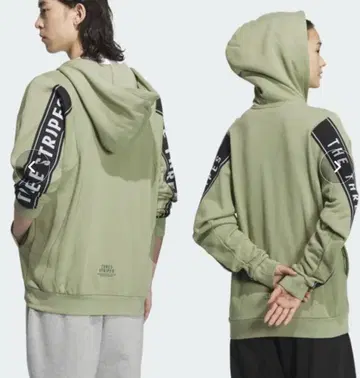 adidas 그린 풀 집업 후드티 M 사이즈