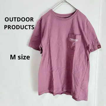 OUTDOOR PRODUCTS 티셔츠 M 핑크 반팔 가슴 포켓 로고