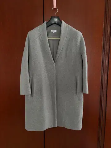 BARNEYS NEW YORK 그레이 노카라 롱 코트 S 사이즈