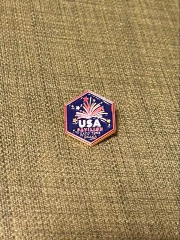 USA 불꽃놀이 디자인 육각형 핀 배지