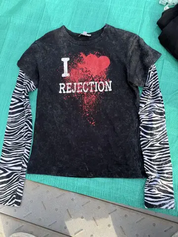 J aded LondonI LOVE REJECTION 제브라 티셔츠