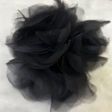 블랙 실크 오간자 꽃 코사지 핸드메이드 아트 플라워