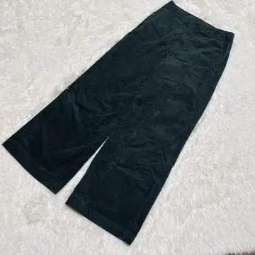 UNIQLO 유니클로 와이드 코듀로이 팬츠 다크 그린 M