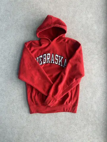 NEBRASKA 로고 빨간색 후드티