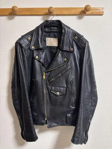 블랙 더블 라이더 자켓 가죽