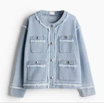 H&M 프레이드 트림 데님 자켓