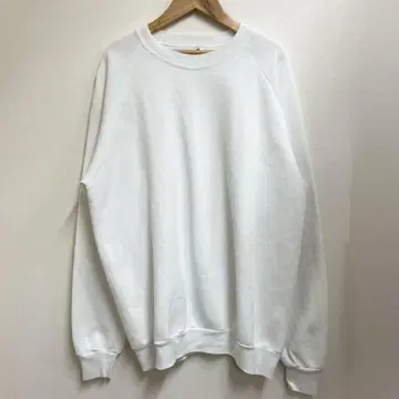 80s USA제 저지 무지 맨투맨 화이트 러셀 XL