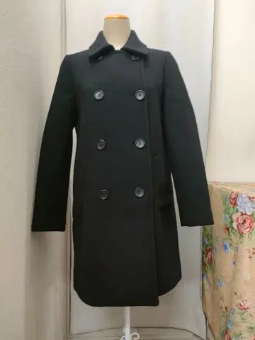 스픽 앤 스팬 블랙 롱 코트 더블