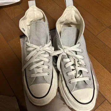 Converse 그레이 하이컷 스니커즈 통굽