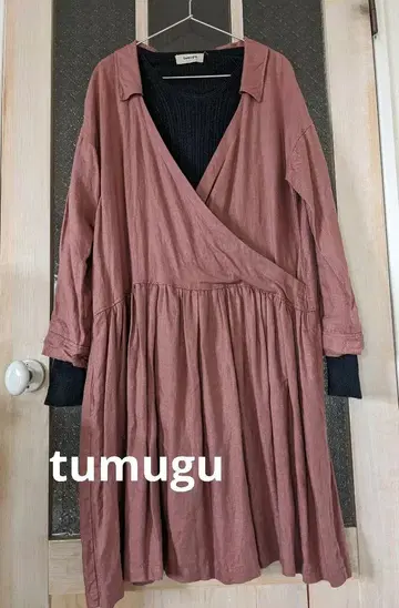 tumugu 츠무구 카슈쿨 원피스 핑크 더스티 핑크 프리 사이즈