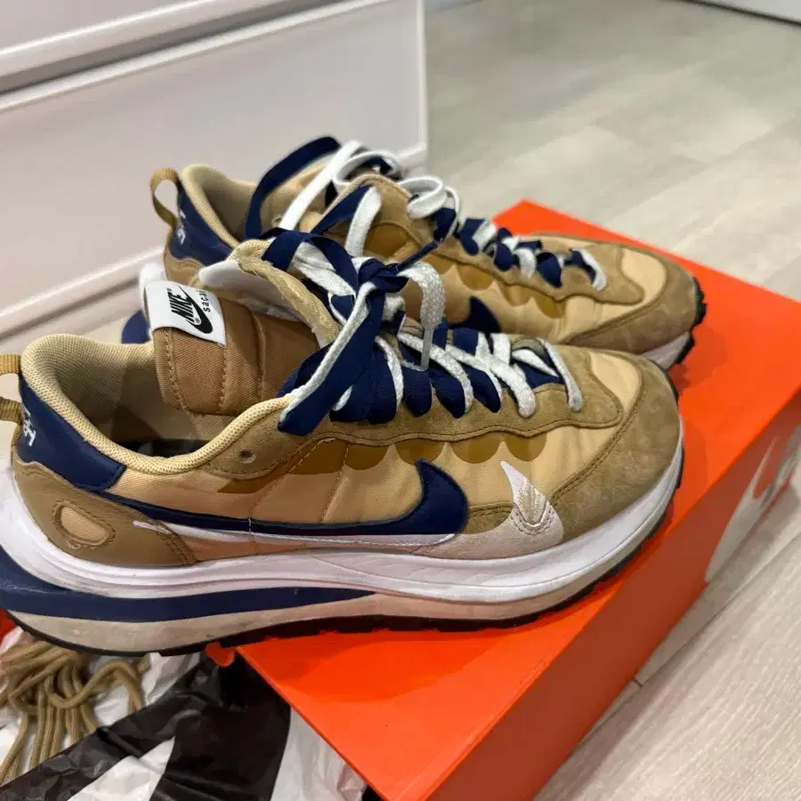 Nike x Sacai Beige Navy Sneakers