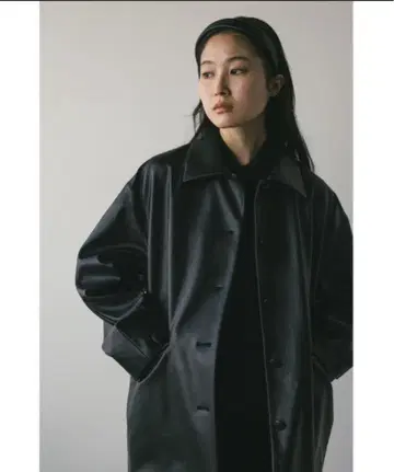 stylemixer 스탠칼라 페이크 가죽 자켓 블랙