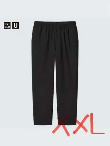 UNIQLOU 플란넬 이지 와이드 핏 팬츠 블랙 XXL