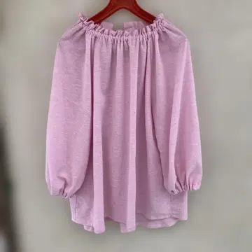 프릴 블라우스 코튼 린넨 핑크 핸드메이드