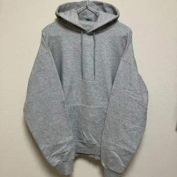 HANES 그레이 후드 부착 후드티 M