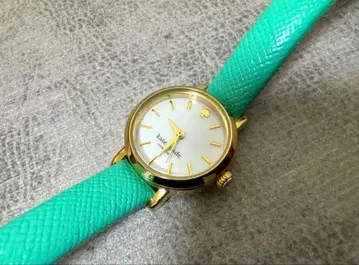 케이트 스페이드 KATE SPADE 가죽 여성용 손목시계 민트 그린