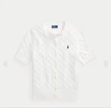 랄프 로렌 화이트 반팔 가디건 M