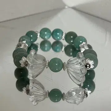 아파타이트에 수정 깃털 팔찌