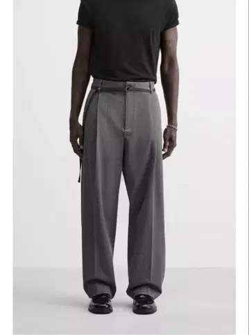 ZARA 벨트 플리츠 팬츠 와이드 슬랙스