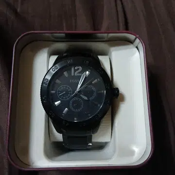 FOSSIL 블랙 아날로그 손목시계 크로노그래프