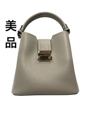 [ 새상품급 ] 그레이 핸드백 골드 금장 장식