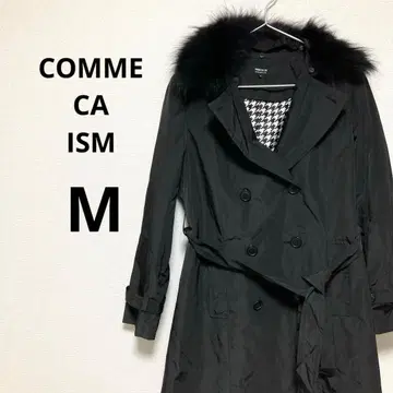 컴시즘 여성용 스프링 코트 퍼 포함 블랙 롱