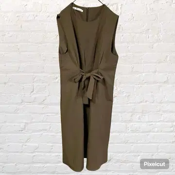 10603 MI NI FASHION 슬리브리스 원피스 XL 허리 리본