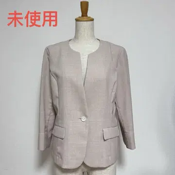 미사용 노카라 자켓 L 테일러드 자켓 베이지 계열 심플