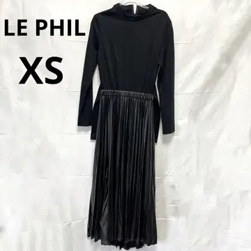 [ 새상품급 ] LE PHIL 루필 이소재 콤비 플리츠 원피스 블랙 XS
