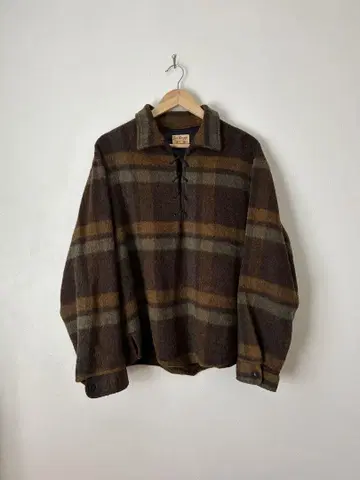 60s 70s fox knapp 울 스모크 셔츠 made in usa