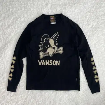 VANSON x LOW BLOW KNUCKLE 콜라보 자수 긴팔 티셔츠