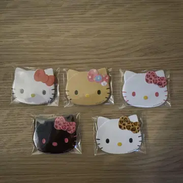 헬로키티전 페이스 캔뱃지 일광화상 키티 레오파드 무늬