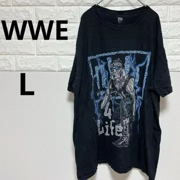 [ WWE ] L 그래픽 프린트 T셔츠 블랙