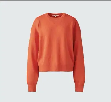 유니클로 UNIQLO C 스무스 코튼 크루넥 스웨터 오렌지