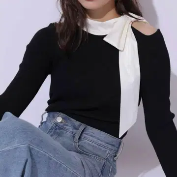 리랜드트루 긴팔 리본 상의