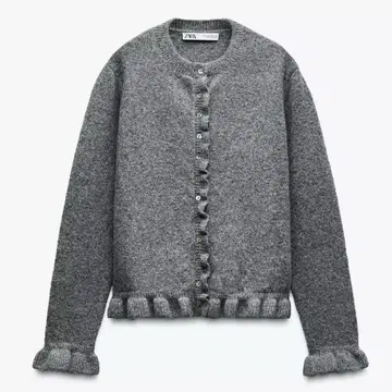 ZARA 그레이 프릴 가디건 S 사이즈
