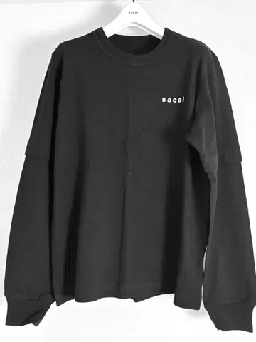 미사용 사카이 sacai 프린트 롱 T 로고 블랙 사이즈 1
