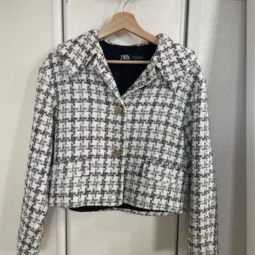 ZARA 테일러드 자켓 화이트 블랙
