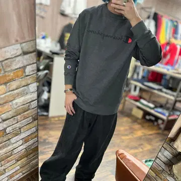 Champion 그레이 크루넥 트레이닝복 XL