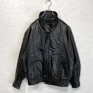 구제 의류 80s 90s 빈티지 스탠드 카라 가죽 자켓 블루종